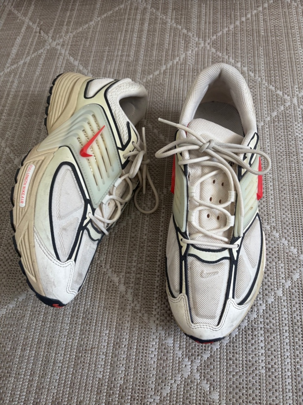Nike Men’s Pegasus Wave Sneakers in Coconut Milk and Orange - Picture 3 of 8